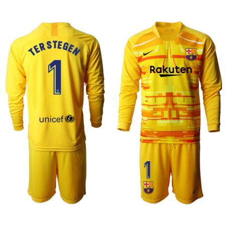 Koszulka FC Barcelona Bramkarskie TER STEGEN 1 Dziecięca II 2019-202020 - Koszulki Piłkarskie(L/S)